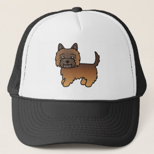 Red Brindle Cairn Terrier Cartoon Dog Drawing Trucker Hat