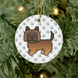 Red Brindle Cairn Terrier Cute Cartoon Dog Ceramic Ornament