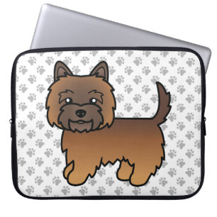 Red Brindle Cairn Terrier Cute Cartoon Dog Laptop Sleeve