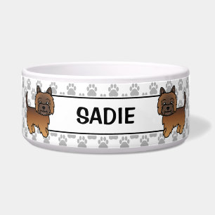 Red Brindle Cairn Terrier Cute Cartoon Dog & Name