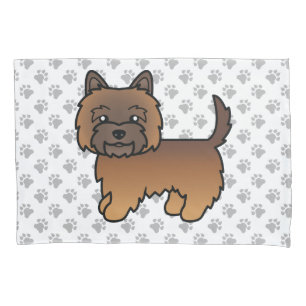 Red Brindle Cairn Terrier Cute Cartoon Dog Pillowcase