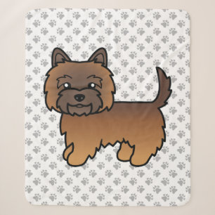 Red Brindle Cairn Terrier Cute Cartoon Dog Sherpa Blanket