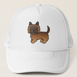 Red Brindle Cairn Terrier Cute Cartoon Dog Trucker Hat