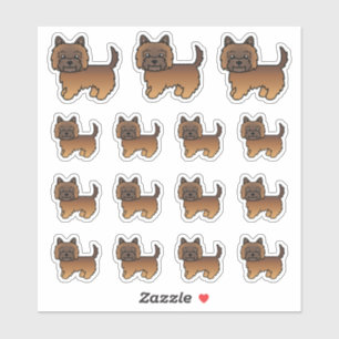 Red Brindle Cairn Terrier Cute Cartoon Dogs