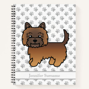 Red Brindle Cairn Terrier Cute Dog & Custom Text Notebook