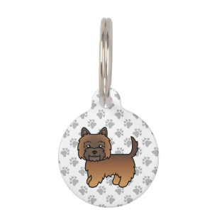 Red Brindle Cairn Terrier Cute Dog & Pet's Info Pet Tag