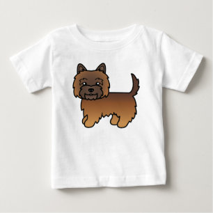 Red Brindle Cairn Terrier Dog Caricature Artwork Baby T-Shirt