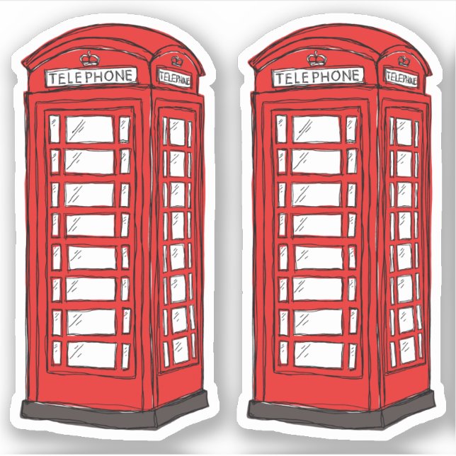 Red British phone box booths (Front)