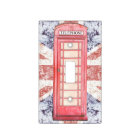 red british phone box on Union Jack