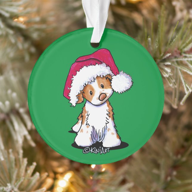Red Brittany Santa Ornament (Tree)