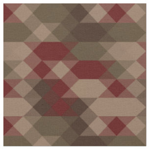 Red bronze and olive geometric fabric