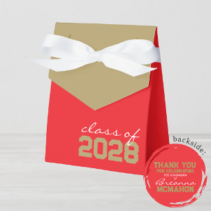 Red & Bronze Gold Graduation Favour Boxes