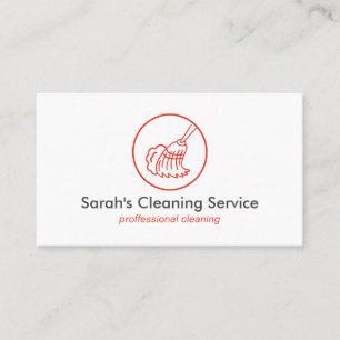 Red Broom Home House Cleaning Business Card