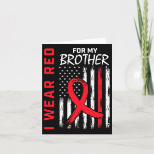 Red Brother Heart Disease Awareness Usa Flag Match Card