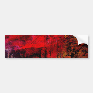 Red Brown Abstract Bumper Sticker