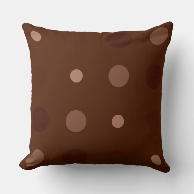 Red, brown and Rust dots Cushion (Front)