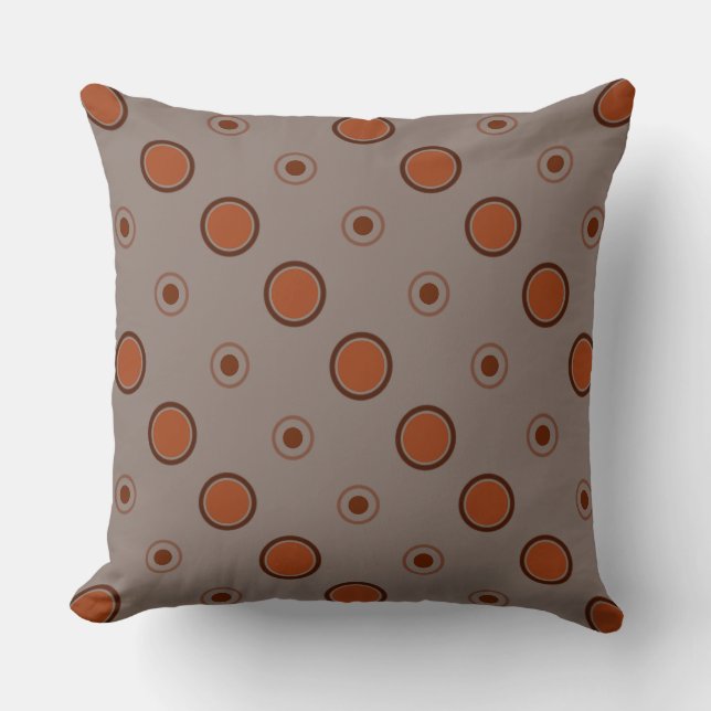Red, brown and Rust dots Cushion (Front)