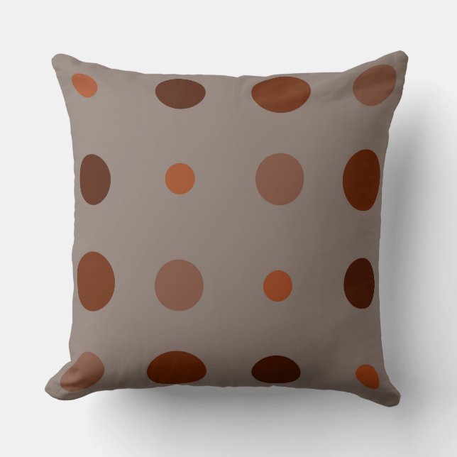 Red, brown and Rust dots Cushion (Front)