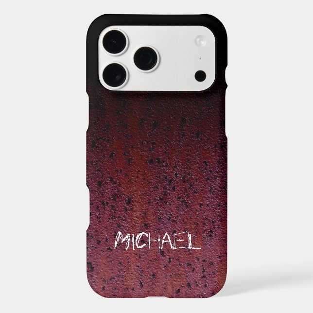 Red Brown Black Ombre Rust Metal Custom name (Back)