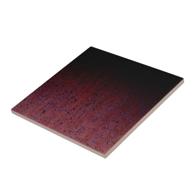 Red Brown Black Ombre Rust Metal Patina Ceramic Tile (Side)