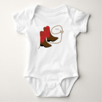 Red & Brown Cowboy Boots & Lasso, Personalised