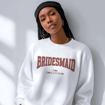 Red + Brown Faux Glitter Varsity BRIDESMAID