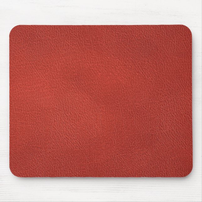 Red Brown Faux Leather Look Template Elegant Mouse Pad (Front)