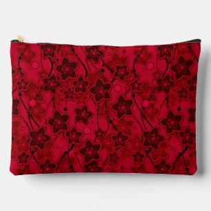 red brown floral rustic fashion pattern retro accessory pouch