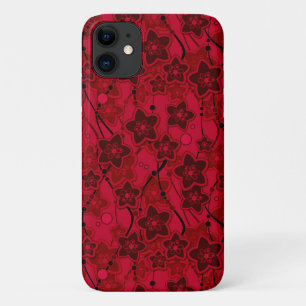 red brown floral rustic fashion pattern retro iPhone 11 case