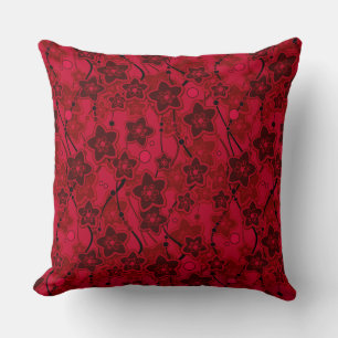 red brown floral rustic fashion pattern retro cushion