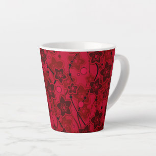 red brown floral rustic fashion pattern retro latte mug