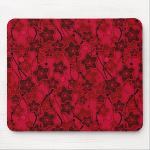 red brown floral rustic fashion pattern retro mouse pad