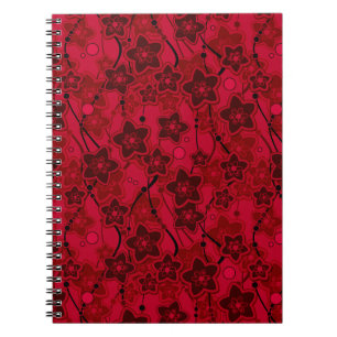 red brown floral rustic fashion pattern retro notebook