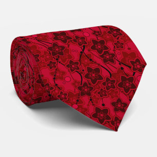 red brown floral rustic fashion pattern retro tie