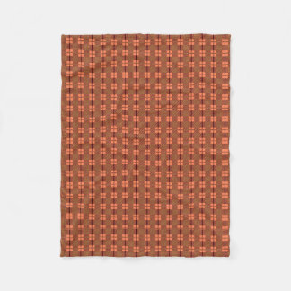 Red Brown Intricate Pattern Fleece Blanket