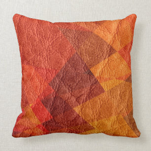Red Brown Leather Cushion