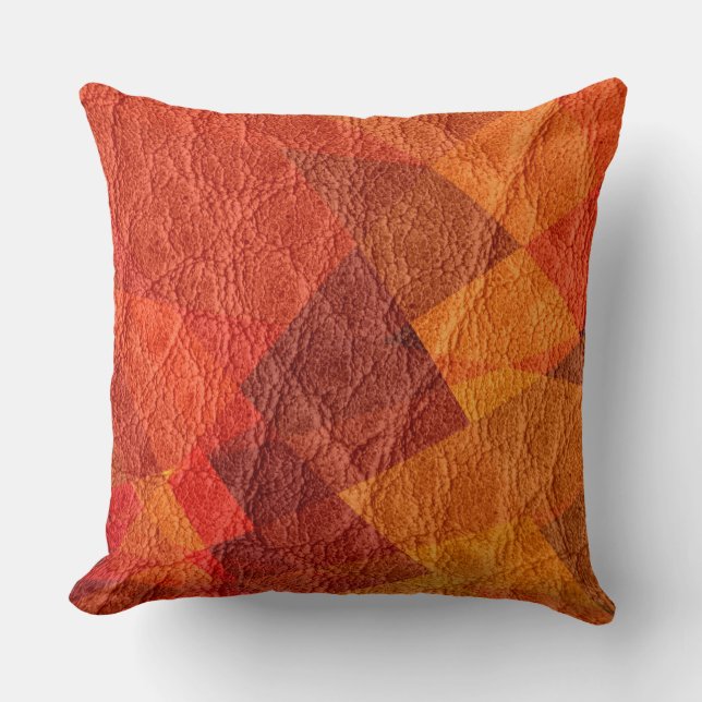 Red Brown Leather Cushion (Front)