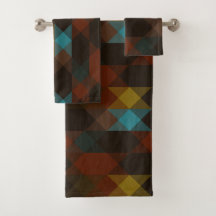 red brown olive yellow and turquoise