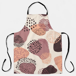 Red Brown Organic, Abstract Shapes. Apron
