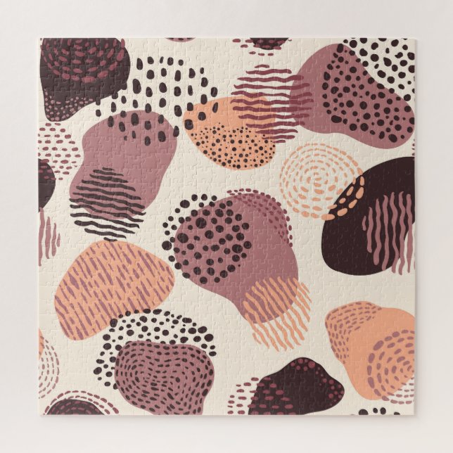 Red Brown Organic, Abstract Shapes. Jigsaw Puzzle (Vertical)