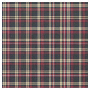 Red, Brown Plaid, Black Tartan; Pattern Design Fabric