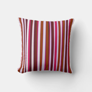 Red Brown Striped Abstract acrylic painting Cushion