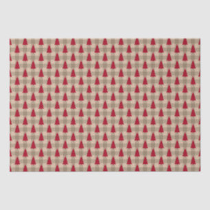 Red Brown Tan Buffalo Plaid Rustic Christmas Tissue Paper