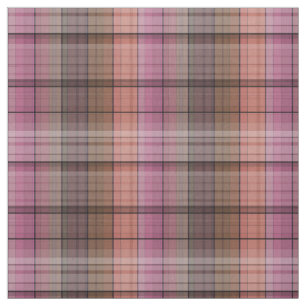 Red brown tartan fabric