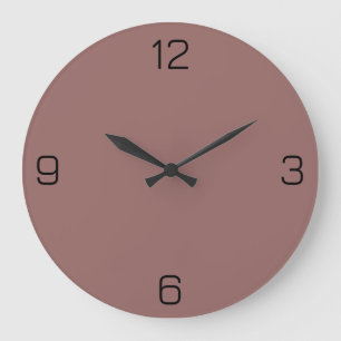 Red Brown Terracotta 976A66 Colour with Name Optio Large Clock