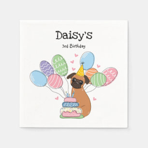 Red Brussels Griffon Birthday Paper Napkin
