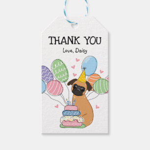 Red Brussels Griffon Dog Birthday Favour Gift Tags