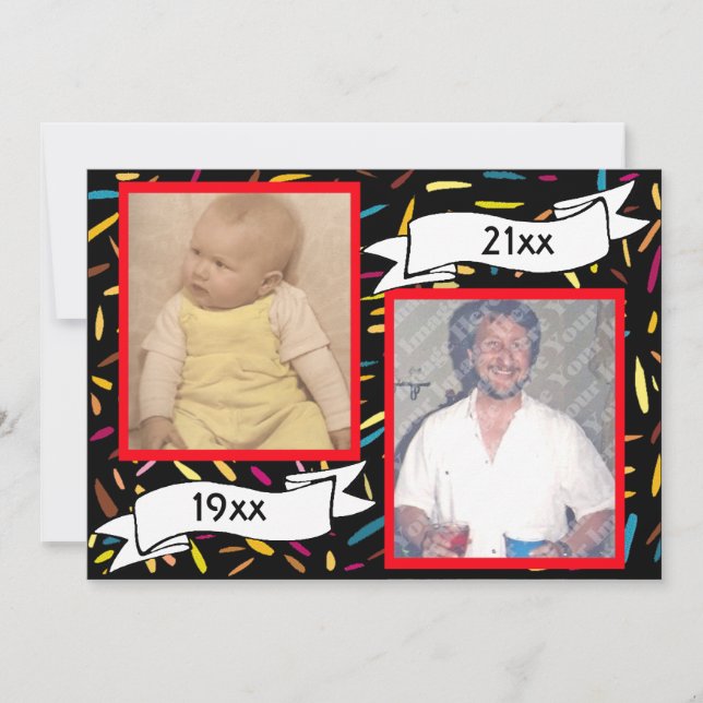 Red Bubble Letter 40th Birthday Celebration Invitation (Front)