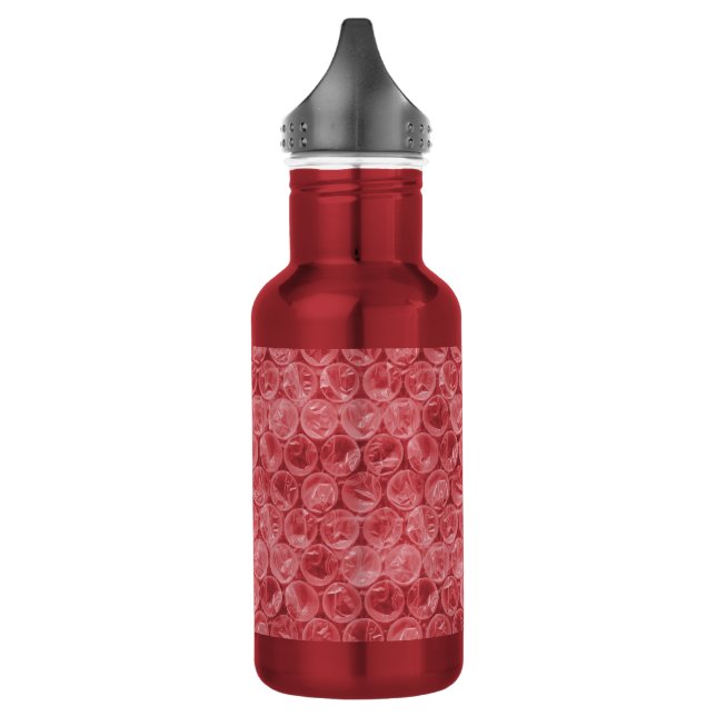 Red bubble wrap pattern 532 ml water bottle (Left)