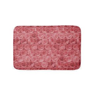 Red bubble wrap pattern bath mat